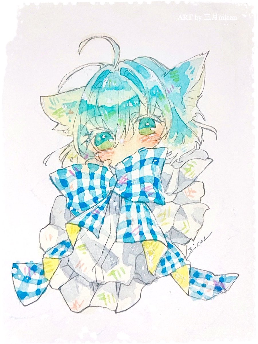 miduki_mican's tweet photo. これを、こうして、こう！🍀🫧

ラフ → 線画 → 完成

#制作過程 #透明水彩 #アナログイラスト
https://t.co/UGmMciTQUb https://t.co/uOEwK7vmUP