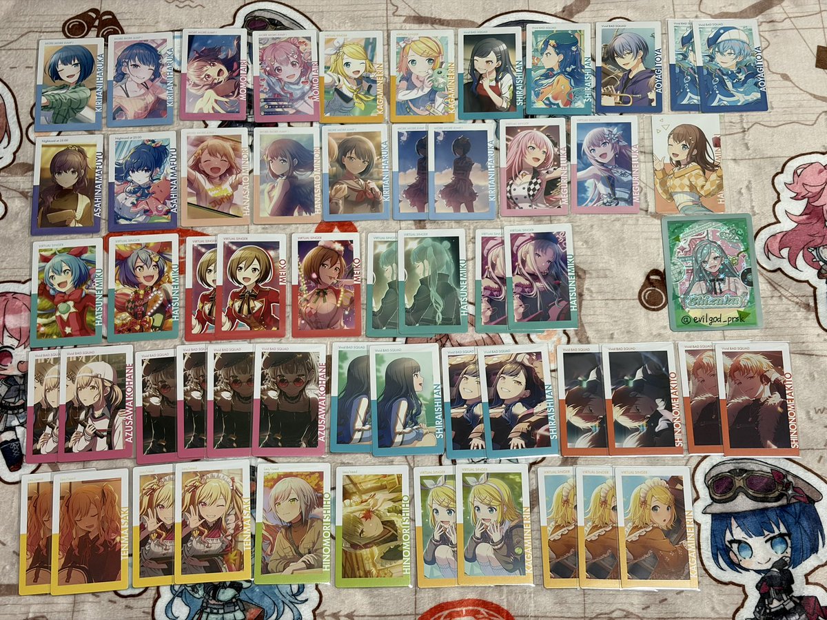 evilgod_prsk's tweet photo. 【プロセカ グッズ 交換 エピカ トレカ】
21B 22B 23C 24B 3A(再販) 27B 28B など

譲：画像1-5(1は箔、2-5はN、メロパレみのりはR)

求：画像6-7の雫(6はN、7は箔)

神奈川東京手渡し希望
その他条件は画像8参照

検索よりお気軽にお声掛けください https://t.co/Aiyrg8MkAc