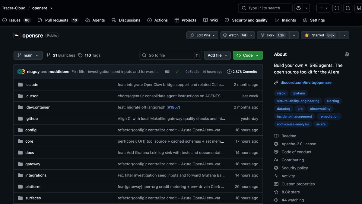 0xpaul__'s tweet photo. Not looking for investors. Not looking for users yet.
Looking for engineers who've been on-call and want to fix it properly.
OpenSRE. Apache 2.0.