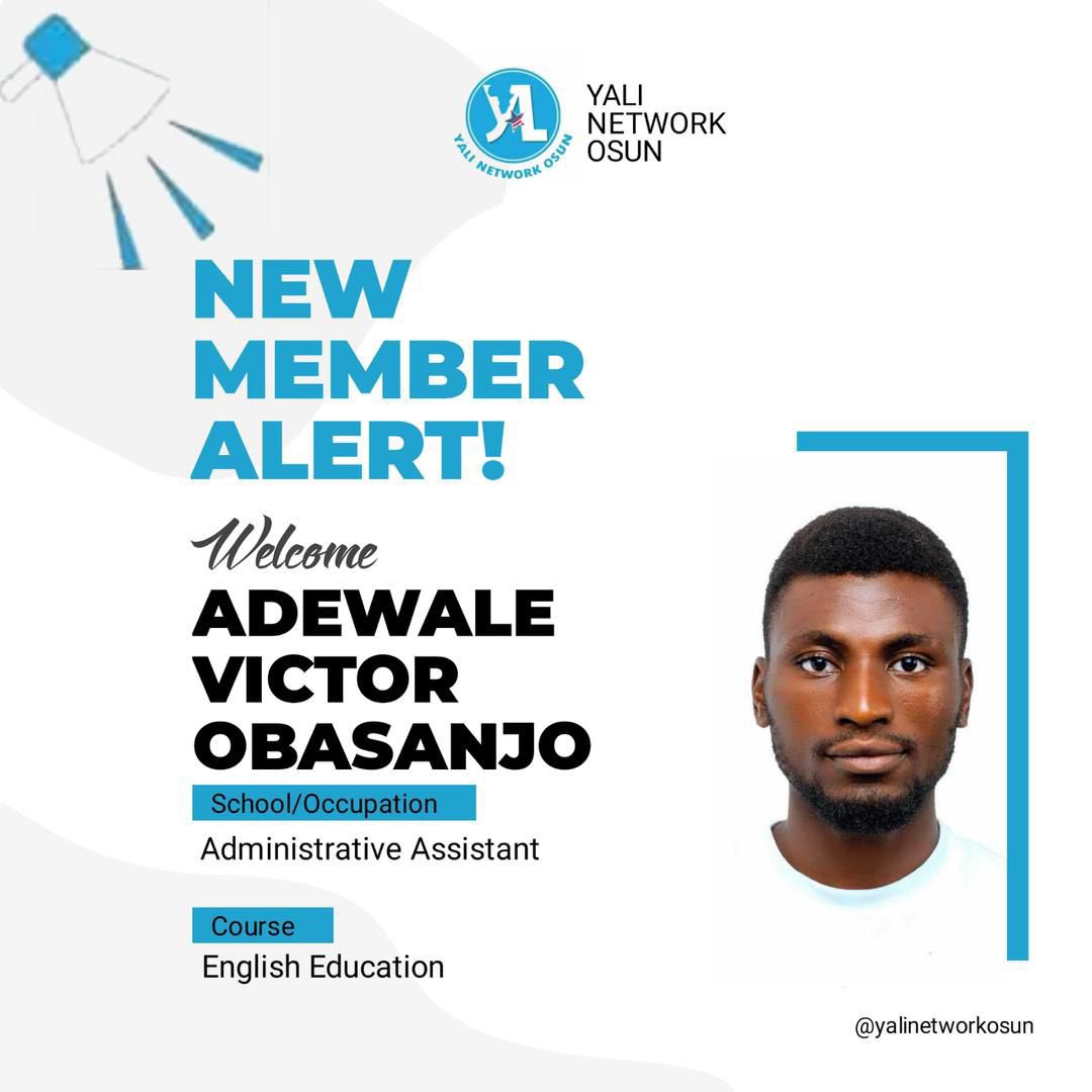 YALINetworkOsun's tweet photo. 🌍*Welcome to the YALI Network Osun Community*

✨ *Empowering a New Generation of Changemakers*

Hello and a warm welcome to our 5 new members! 🎉

Once again, welcome to the family - we’re glad you’re here! 💙

#YALINetworkOsun #LeadershipInAction #WelcomeNewMembers https://t.co/zvmitHtDF5