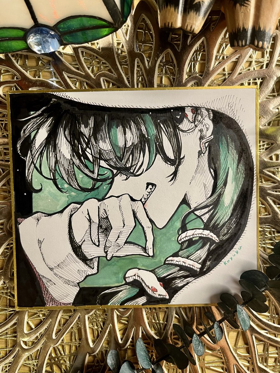 ✴︎ yuu様リクエスト ✴︎　手描き　イラスト　色紙 後祭カーユユ様を色紙に描かせていただきました✨ うっしっし