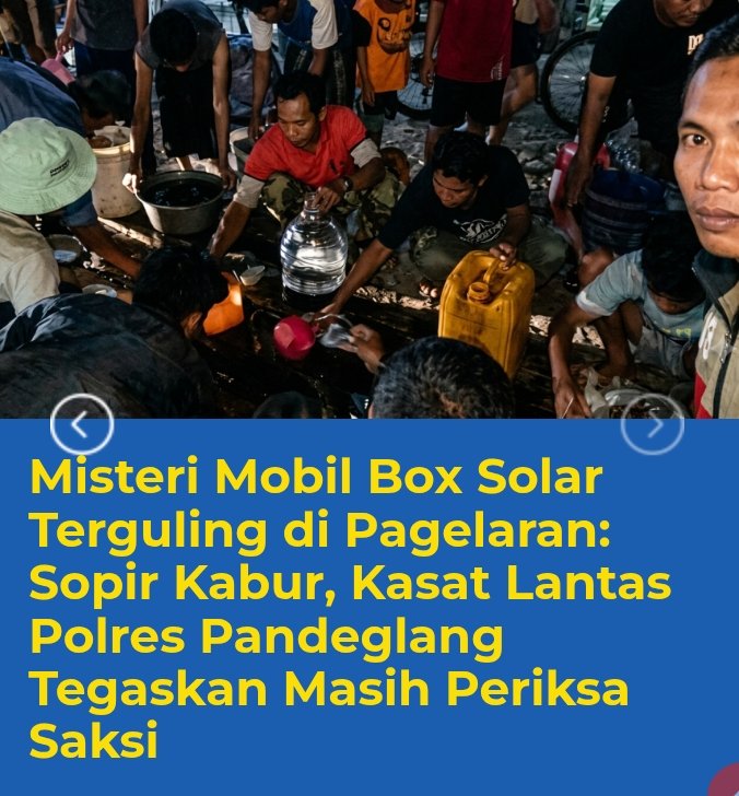 BantenPena's tweet photo. Diduga Didatangkan dari Gembong Cilegon-Merak untuk Proyek Tol, Pemilik Mobil Box Solar Terguling di Pandeglang Masih Dalam Misteri 

https://t.co/HjeTozM5fu https://t.co/8Ma7ukZ8AT