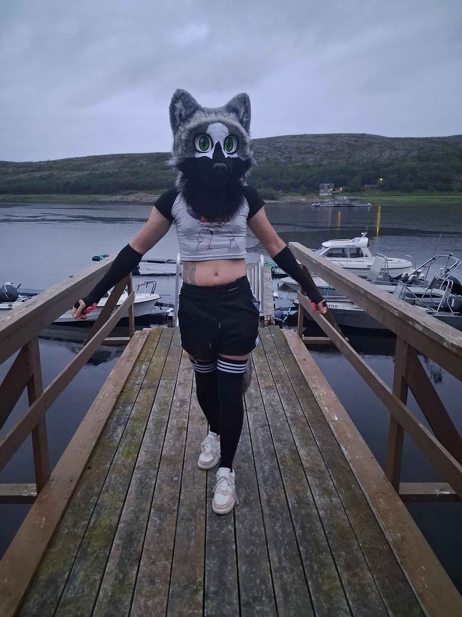 lupo_rufus's tweet photo. Hello there from Norway uwu ππ§
.
(very good place to escape the hot temperatures)
.
.
.
.
Tags:
#Norway #furry #fursuiter #wolffursuit #furryfemboy #Leka #gutvik #Rain #rain_3d #cute #femboy #croptop #wolf #port https://t.co/kcmk4DvQPw