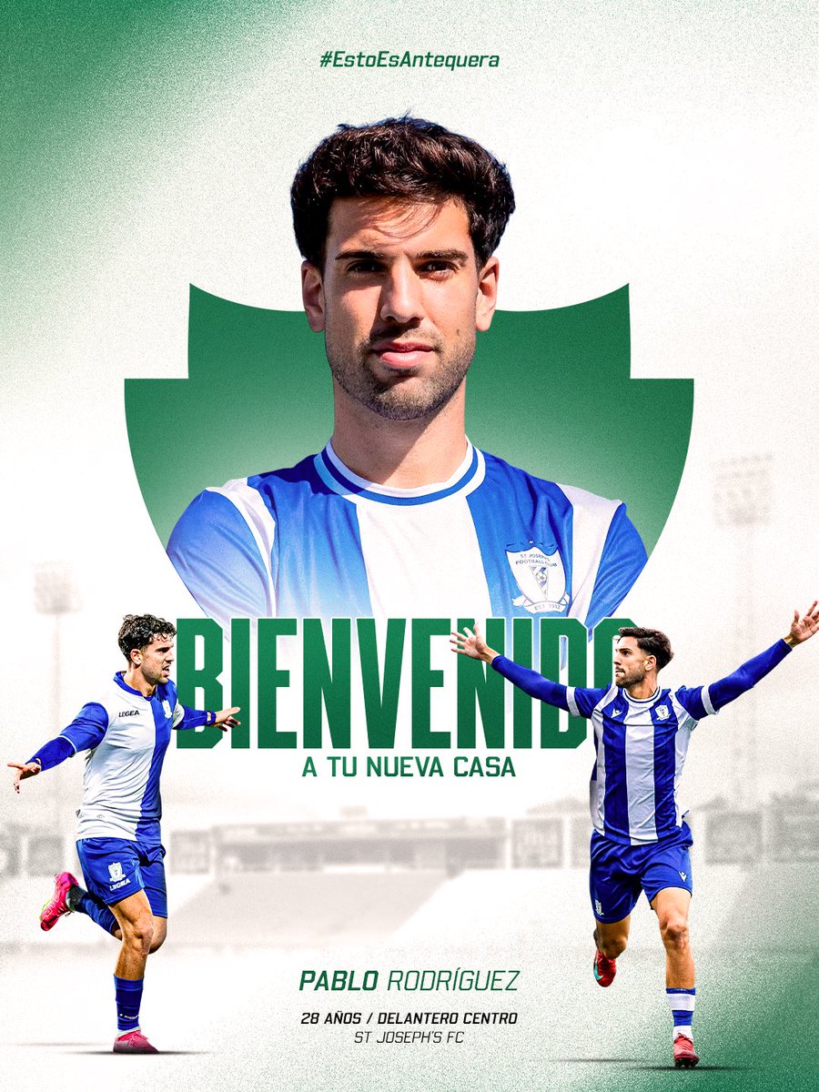 AntequeraCF's tweet photo. 🟢 𝗢𝗙𝗜𝗖𝗜𝗔𝗟 | Pablo Rodríguez, nuevo jugador del #AntequeraCF

⚽️ Capacidad goleadora, experiencia y versatilidad para el ataque blanquiverde.

ℹ️ Más información en https://t.co/LXmpqwaG4m https://t.co/B5KzVcYeVg