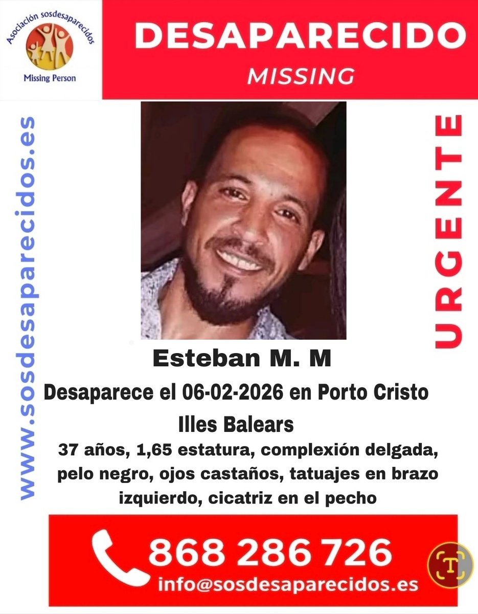 sosdesaparecido's tweet photo. 🆘 DESAPARECIDO
#España #sosdesaparecidos #Desaparecido #Missing #IslasBaleares
Fuente: sosdesaparecidos
Síguenos @sosdesaparecido https://t.co/Np2GVdAOhC