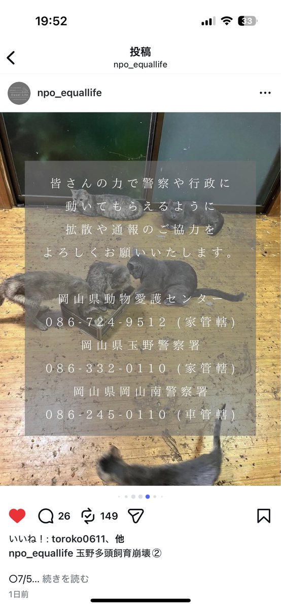 ZouRyula9EQzMbK's tweet photo. #拡散希望　#猫虐待　#岡山県玉野市
この気狂いクソババア
猫を家族子どもと言い
電気が止まってる家に閉じ込め治療にもかけず自分は酒を飲んだくれ
真夏でもゲージに10匹以上入れ
もうこの1週間で9匹の命がこいつのせいで消えました。警察は何もしない
拡散！みんなの声を！
エクアライフさんの応援を https://t.co/H03cVzikgV