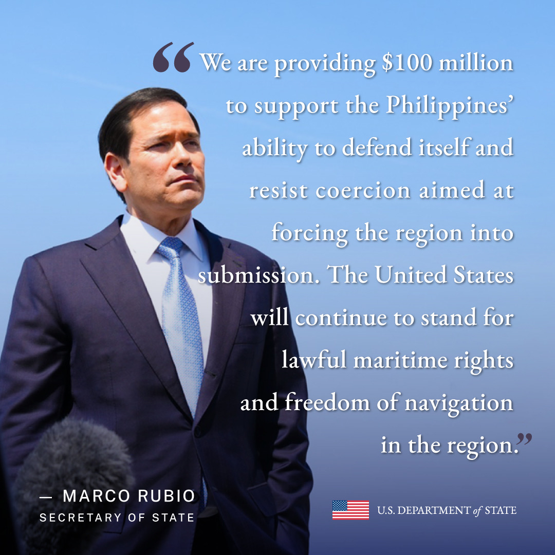 eAsiaMediaHub's tweet photo. .@SecRubio: In the face of common challenges, our allies must play an active role in deterring conflict and protecting their sovereign interests in the region. And America is stepping up as well. 

Read more in the Secretary’s op-ed in @gmanews, @manilabulletin, @PhilippineStar, and @inquirerdotnet.
