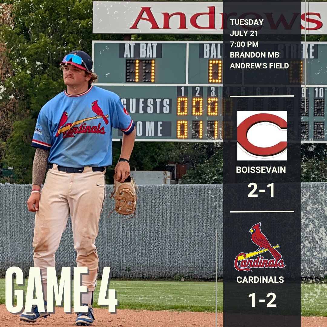 RFNOWCardinals's tweet photo. Game Day!

🆚Boissevain Centennials 
🕑7:00 PM
📍Andrew’s Field 

#CardsNation https://t.co/R9fyxJ3vds