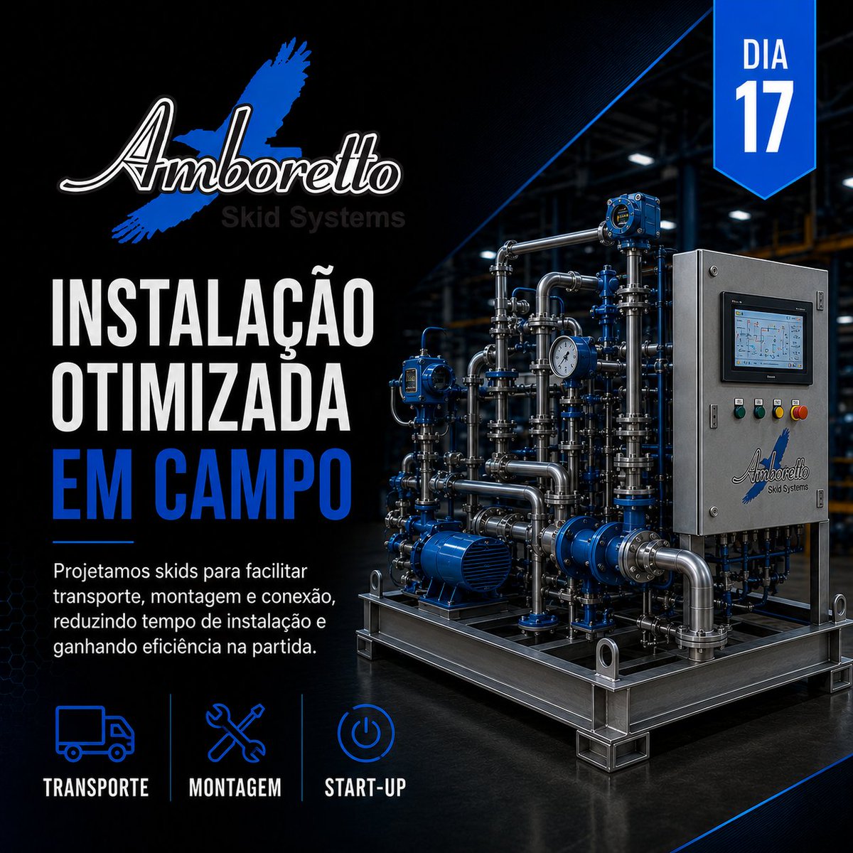 amboretto's tweet photo. Instalação otimizada em campo.
Projetamos skids para facilitar transporte, montagem e conexão, reduzindo o tempo de instalação e ganhando eficiência na partida.
#AmborettoSkid #SkidIndustrial #StartUp #EngenhariaIndustrial https://t.co/BFU1RyeWgn