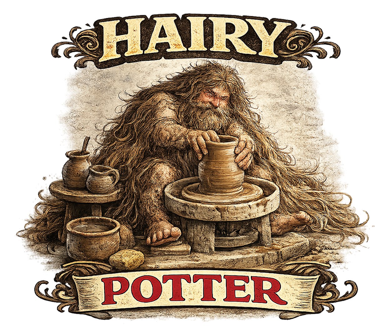 Dizgraceland's tweet photo. The final Harry Potter book was released on this day in 2007.
Deathly Hallows was one hairy plot. #DizgracelandDizigns
https://t.co/h1jeVii2ZW
#Pottery #Pots #Potter #AbsurdHumor #TshirtDesign #GraphicTees #ArtistOwnedBrand #PNWArtists https://t.co/rLzBxLyhMh