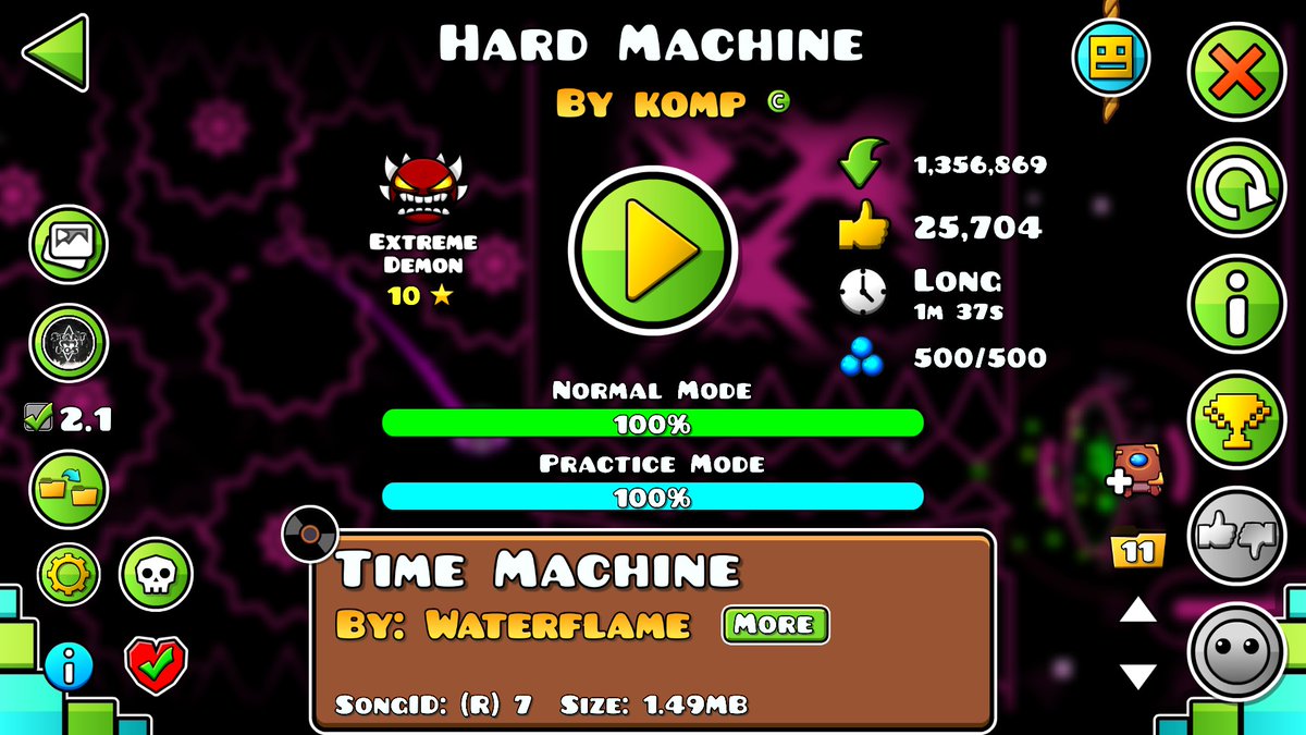 SUXEJ1's tweet photo. 📌RT y Like porfa :3

HARD MACHINE 100% JUMP FROM BLOODBATH
Intentos: 50,155
Playtime: 90h
Dias: 22 (29/06/26 - 20/07/26)

Aca la completion: https://t.co/2a3kx9vGwe

Progresos abajo https://t.co/GFUM2eetIo