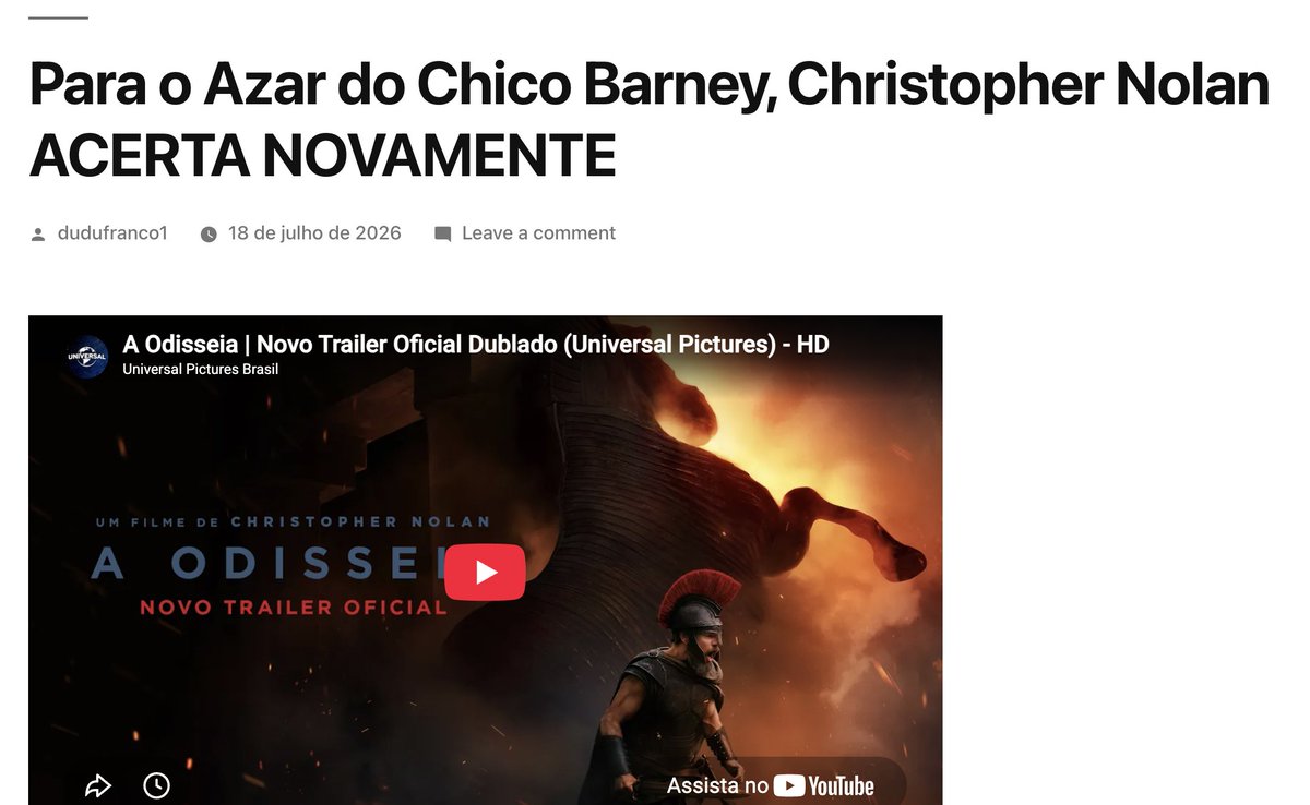 chicobarney's tweet photo. Vive grande fase a crítica cinematográfica. https://t.co/BG5IW0Ute3