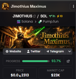 GoatGems's tweet photo. $Jimothy is trending everywhere and road to 100M

$JIMOTHIUS will follow the same steps. 

Dont fade this alpha play. 

This is an easy 100x from here. Hidden gem.

Not bonded yet. Super early.

7LxAGkCSxftYVZnqai7bPfY2diVKep2sF3NaXc1Ppump https://t.co/5xeCT5qwvH