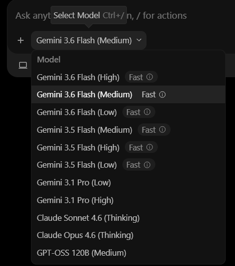 bindal_akshat's tweet photo. Hi @antigravity team,
Your model picker looks really ugly in Antigravity. Can you please vibe code a new model picker for it?
Just simply moving the thinking effort apart from model would also work.
Also the 3rd party models are outdated, kindly refresh them or remove them. https://t.co/qjvIZ05tGR