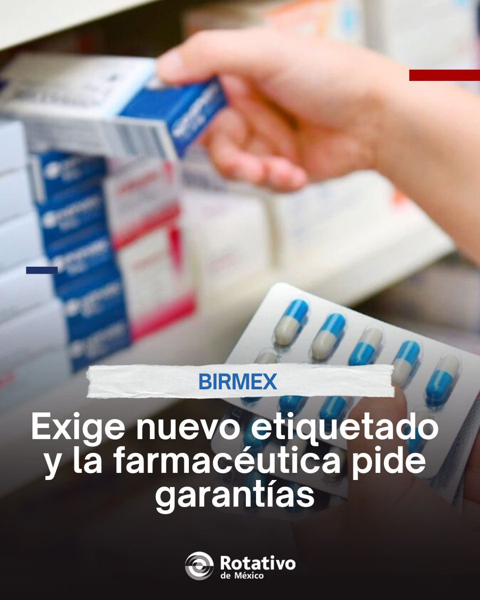 rotativodemex's tweet photo. Canifarma alertó que los nuevos requisitos de etiquetado para medicamentos del sector público implican inversiones millonarias y pidió garantías de compra, claridad en los contratos y certeza para los proveedores.

Para seguir informado, síguenos en @rotativodemexico 📰🌐

#Medicamentos #Salud #México