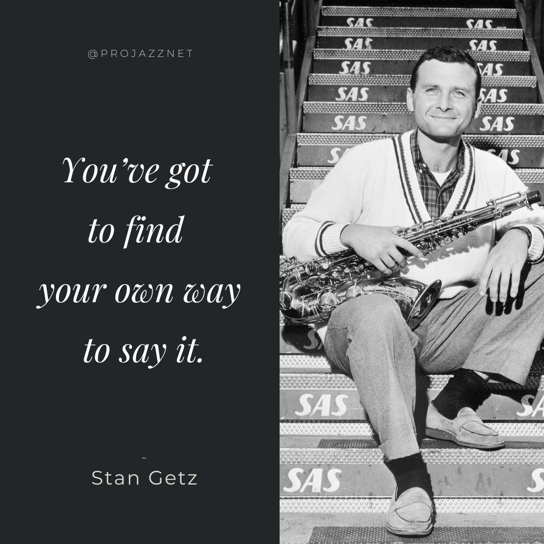 ProJazzNet's tweet photo. “You’ve got to find your own way to say it.”
~ Stan Getz
📷Stan Getz by SAS Scandinavian Airlines, public domain, via Wikimedia Commons
#StanGetz #jazzlegends #jazzquotes #projazznet https://t.co/tgSRX1OwMU