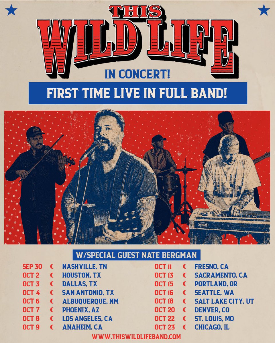 thiswildlife's tweet photo. We’re going back on tour! Our debut full band country tour playing all the classics and brand new songs with drums, guitars, pedal steel, and fiddle. .VIP will be “S’mores Before Doors” around a campfire. On sale Friday at 12pm EST. https://t.co/tyq8pfYxiG