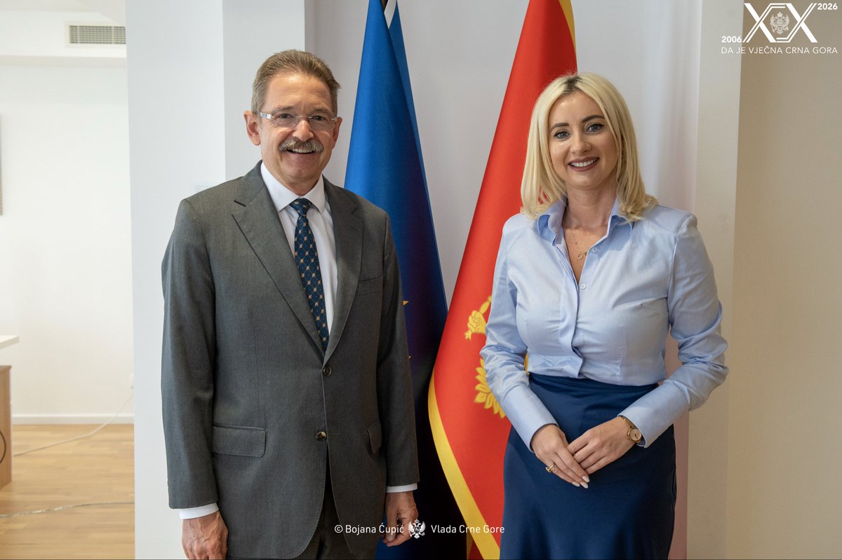 maidagorcevic's tweet photo. Sa njemačkim ambasadorom Peterom Feltenom (@GERambMNE), u sklopu njegove oproštajne posjete, razgovarala sam o istorijskim pomacima koje je Crna Gora ostvarila na svom evropskom putu u posljednje tri godine. Ambasadoru sam zahvalila na njegovoj proaktivnoj ulozi i snažnoj podršci procesima važnim za evrointegraciju naše države. 🇲🇪🇪🇺🇩🇪