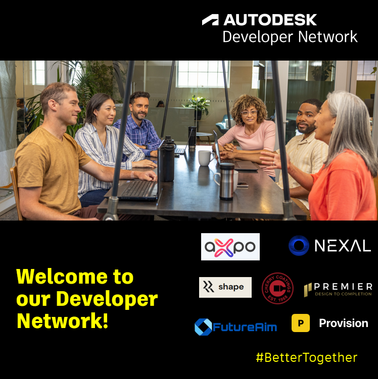 AutodeskAPS's tweet photo. 🌍 Our #DesignandMake ecosystem keeps getting stronger. We're welcoming even more companies to the #AutodeskDeveloperNetwork, including @novonordisk, @UPS, and @CBRE, and more—all building on #AutodeskPlatformServices. Learn more and apply here 👉 https://t.co/uHP2ffGp0N https://t.co/y77xP2dANy