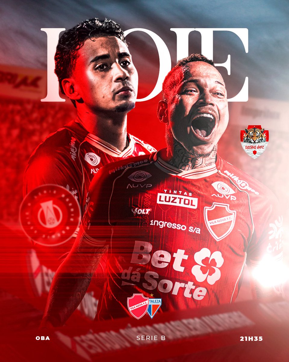 DesingVnfc's tweet photo. 🗣️É DIA DE VILA! 🇦🇹

🆚 - Fortaleza
🏟 - OBA 
🕒 - 21H35
🏆-   Brasileirão Série B
#⃣ - #VNOXFOR

#desingvnfc #DiadeVila https://t.co/RKkc6bIK8c