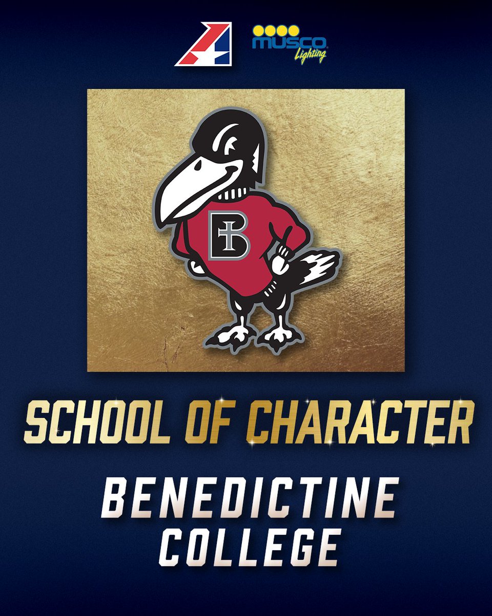 TheHeartConf's tweet photo. 𝟐𝟎𝟐𝟓-𝟐𝟔 𝐇𝐞𝐚𝐫𝐭 𝐒𝐜𝐡𝐨𝐨𝐥 𝐨𝐟 𝐂𝐡𝐚𝐫𝐚𝐜𝐭𝐞𝐫 🏆
Congratulations to Benedictine!

Benedictine College has been selected as the Heart Conference's nominee for the NAIA School of Character Award and will represent the conference at the national level. The award recognizes an institution that demonstrates an outstanding commitment to the NAIA Champions of Character® core values of integrity, respect, responsibility, sportsmanship, and servant leadership through its athletic department, campus community, and student-athletes.

Read more about Benedictine's accomplishments 🔗 https://t.co/2cEp7vlhCs

#TheHeartConf | #TheRightWayToPlay
