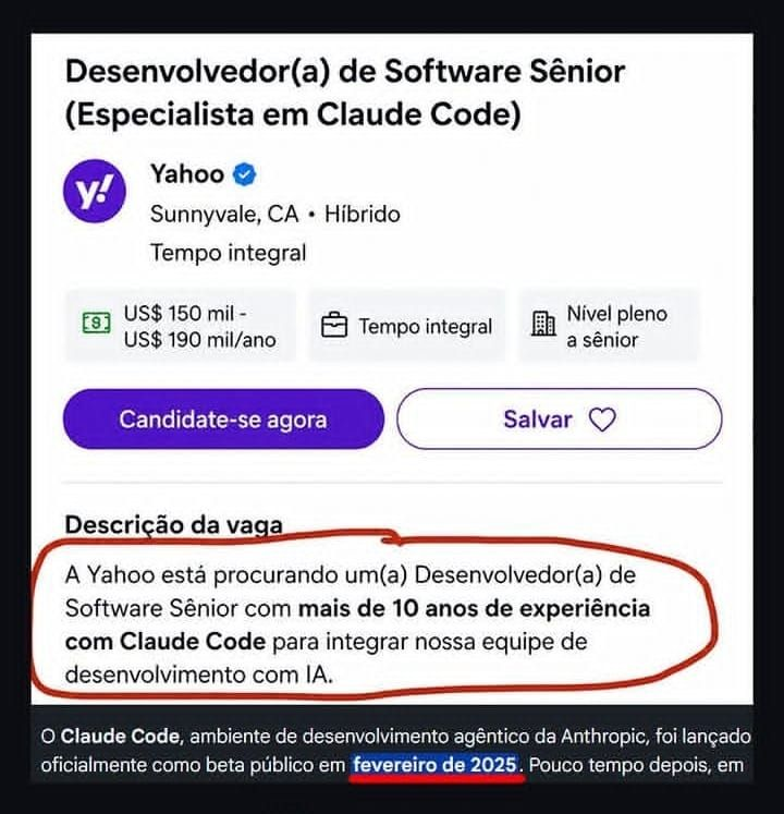 dionisiodev's tweet photo. Requisito da vaga: Ser viajante no tempo. https://t.co/N3s35M36Ea