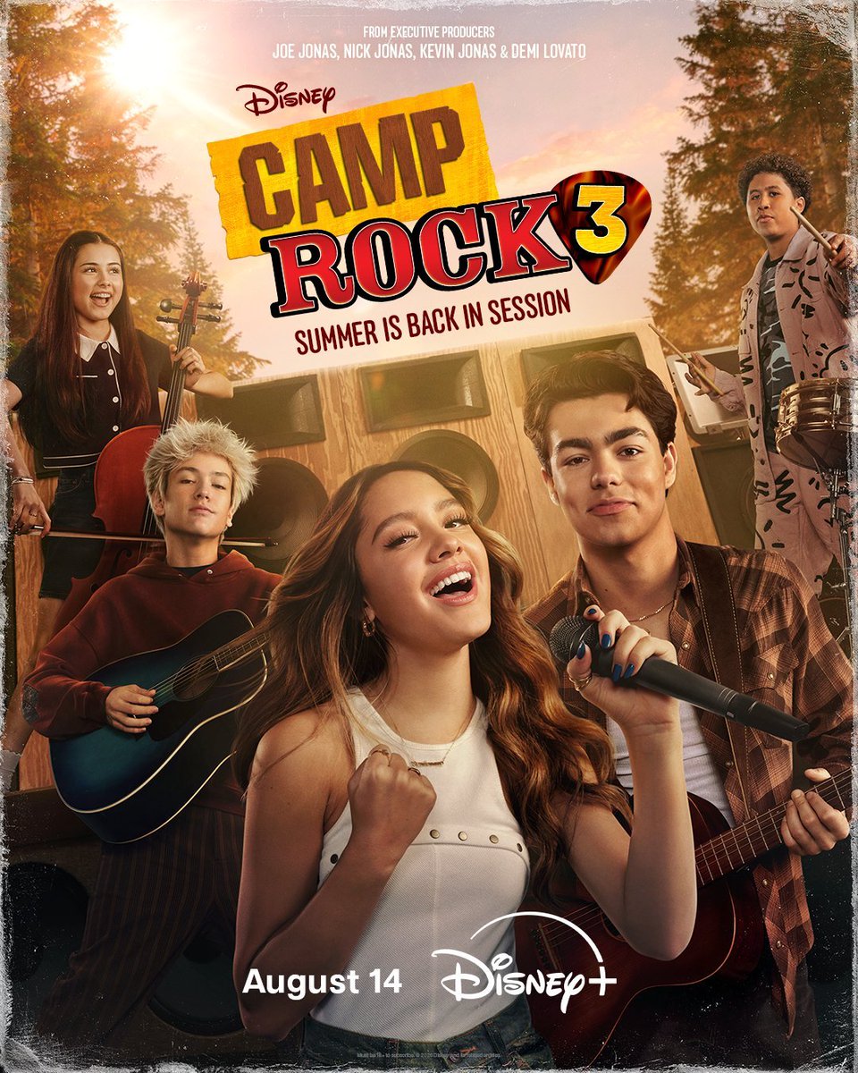 DisneyReact's tweet photo. 📸 Nuevo póster de #CampRock3 https://t.co/xnpL8v3OCA