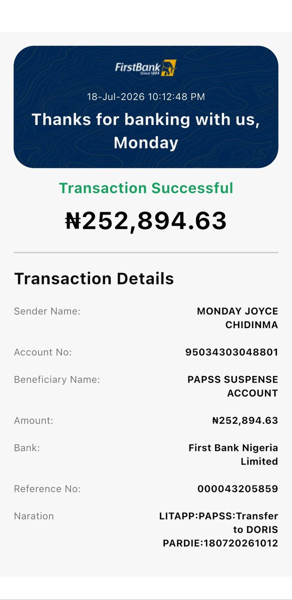D_JoyceMart's tweet photo. @FirstBankngr On the 18th I carried out 2 transactions one with PAPPS and the other one to OPAY till now no reversal https://t.co/WR8YqEPFS9