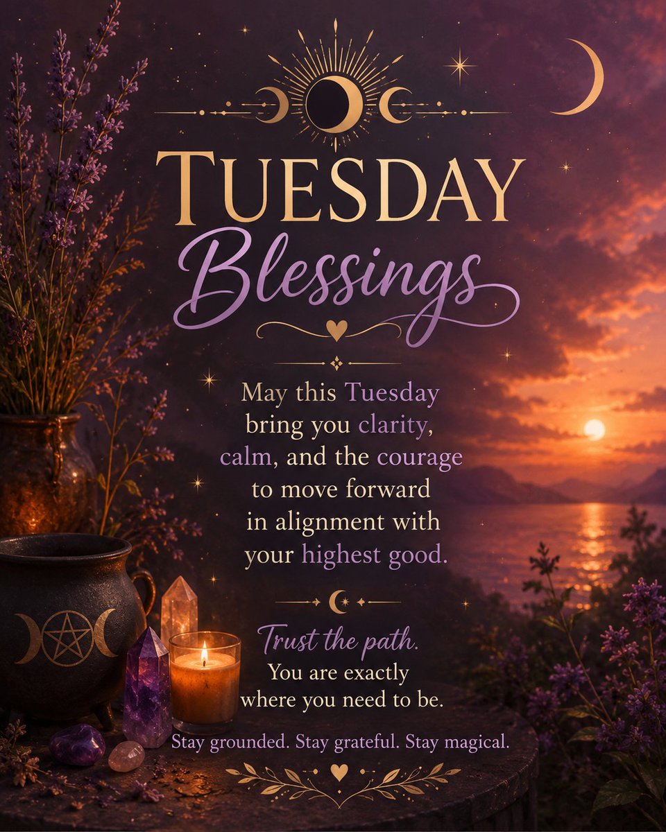MoonsandMagic's tweet photo. ✨ Tuesday Blessings, beautiful souls. May your spirit feel lighter, your path feel clearer, and your heart stay aligned with the magic meant for you. 🌙🔮💜

#TuesdayBlessings #StayMagical #GoodEnergy #WitchyVibes #SpiritualJourney https://t.co/fp0RH7m8rm