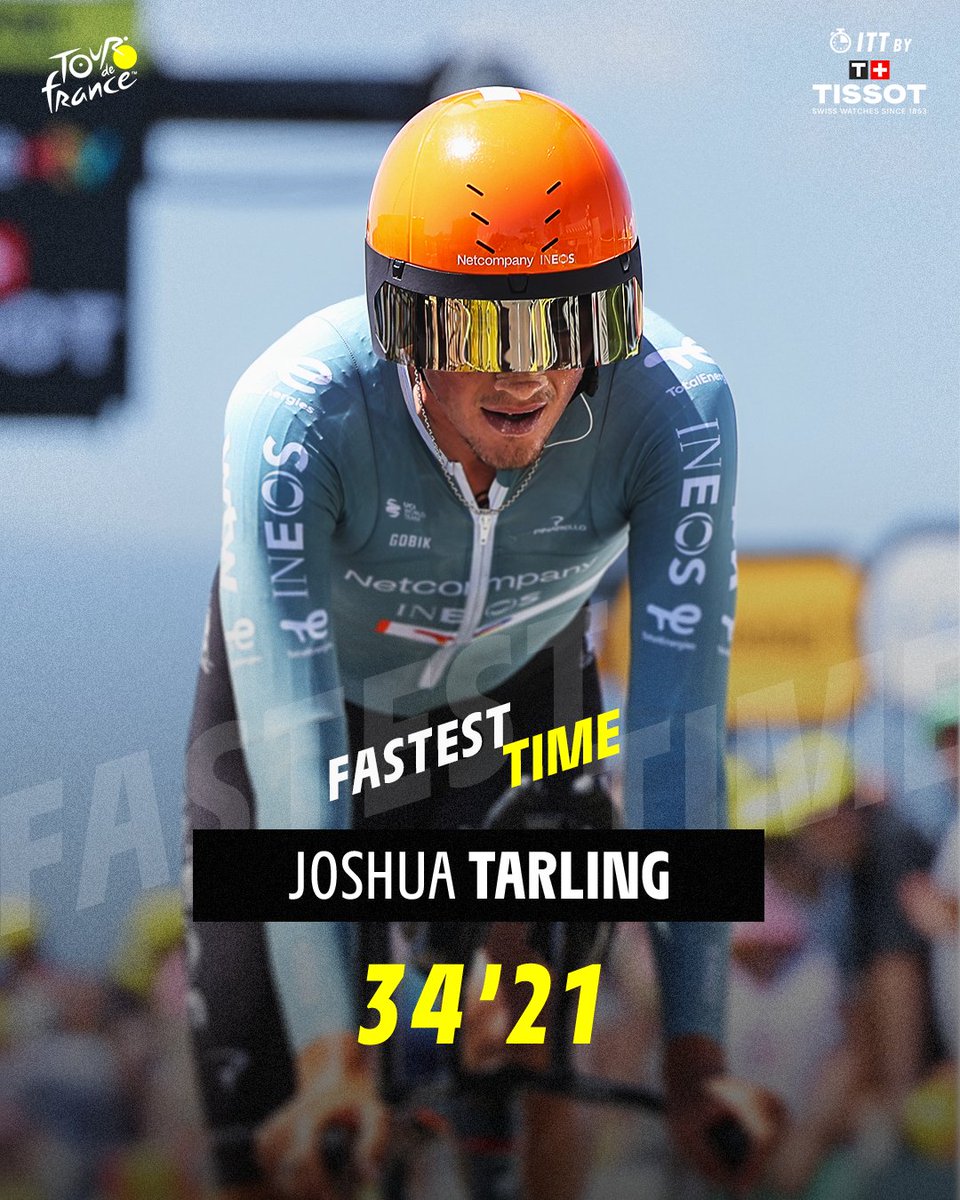 LeTour's tweet photo. 🇬🇧 Joshua Tarling clocked the fastest time at the finish line after 18 riders had crossed the line. ⏱️

🇬🇧 Joshua Tarling prend le meilleur temps à l'arrivée après 18 passages. ⏱️

#TDF2026 https://t.co/HQK5xr03zB