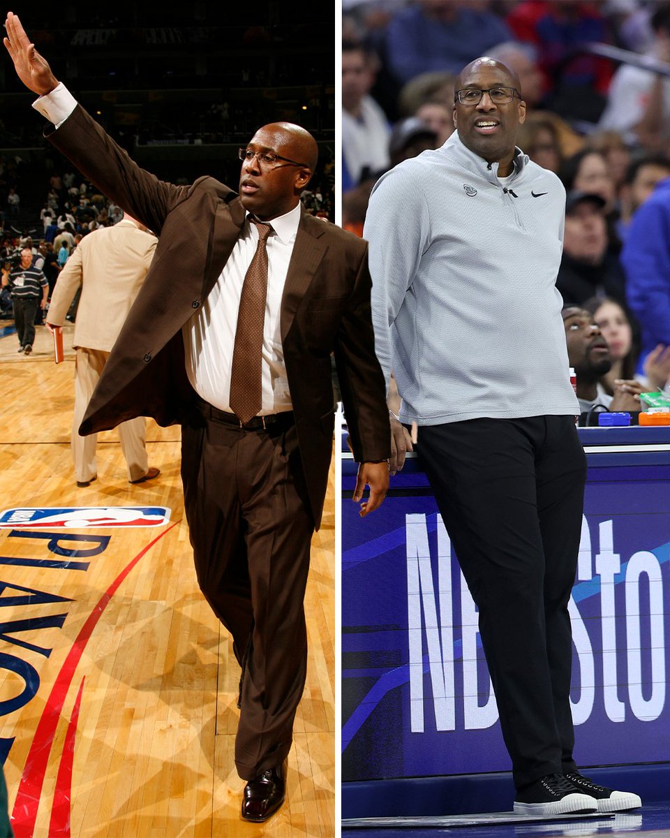 DatCarolinaKat's tweet photo. Mike Brown made it back in the NBA Finals for the first time since 2007 — the 19-year gap is the longest by a coach in league history. #CongratsBrothaMike! #WorkWellDoneNonethelessChief 🏀💯 '25-'26 #NY #NewYorkKnicks #2026NBAChampions https://t.co/tkhcPmW5Fq