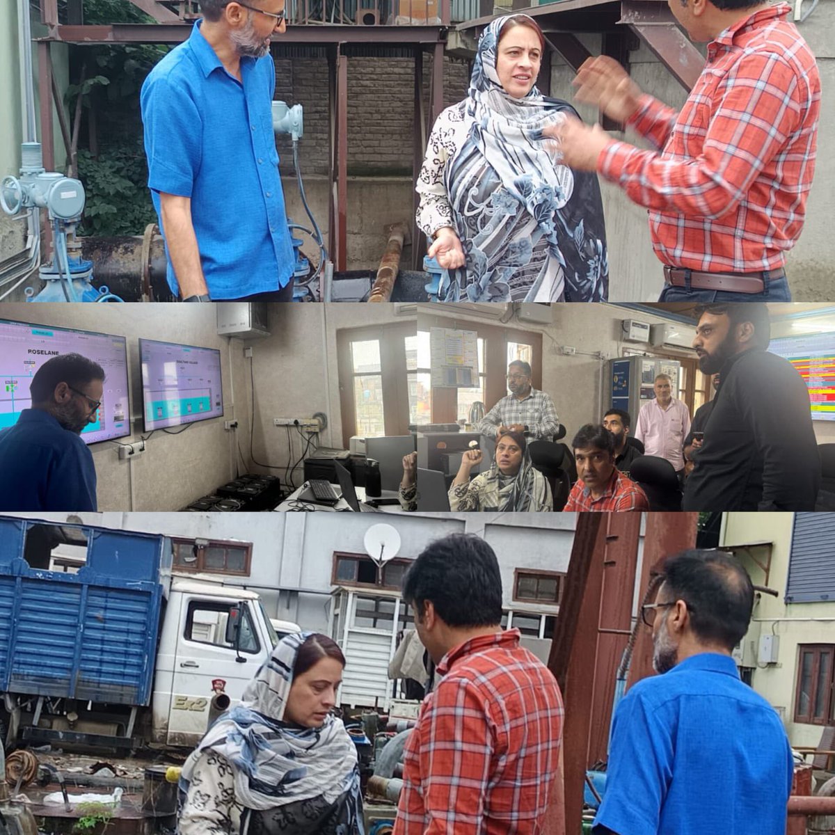 SMC_Srinagar's tweet photo. On the directions of Commissioner SMC @FazLulhaseeb.
Joint Commissioner (Adm) @KasNuzhat inspected #SCADAControlRoom &amp; reviewed the real-time functioning of dewatering stations across Srinagar to ensure round-the-clock preparedness &amp; prompt response amid inclement weather. https://t.co/HAxO4Qfn1T