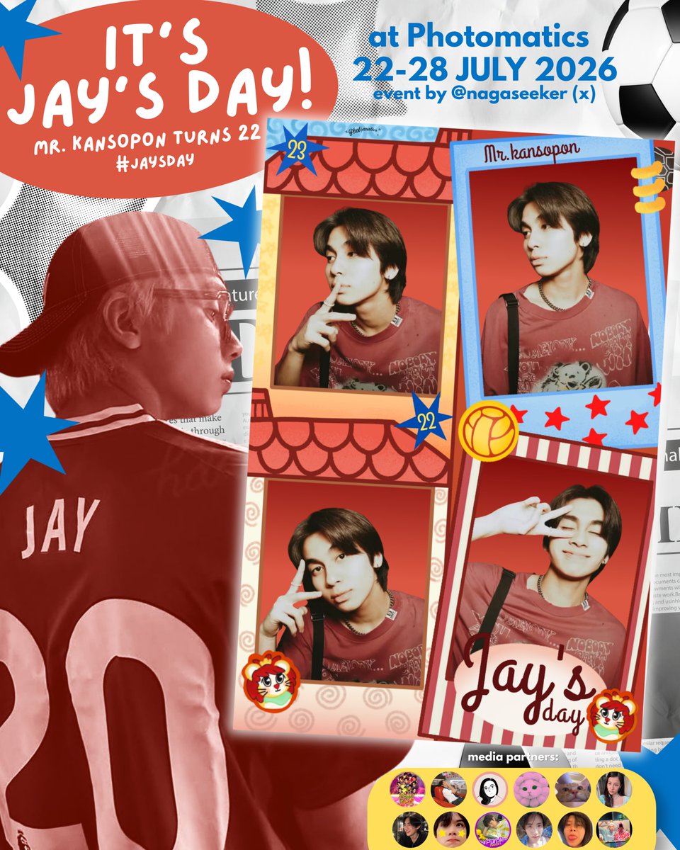 velinesya's tweet photo. ᯓ★Jay's Day!🦁⚽️
Mr. Kansopon turns 22 ⋆⭒˚.⋆
Birthday frame event by @nagaseeker (x)
📮: Photomatics, Indonesia
📍: 22-28 July 2026
#Jaysday #JAYkansopon
#JAYDICE #DICE_SONRAY https://t.co/IdW0pTWIXR