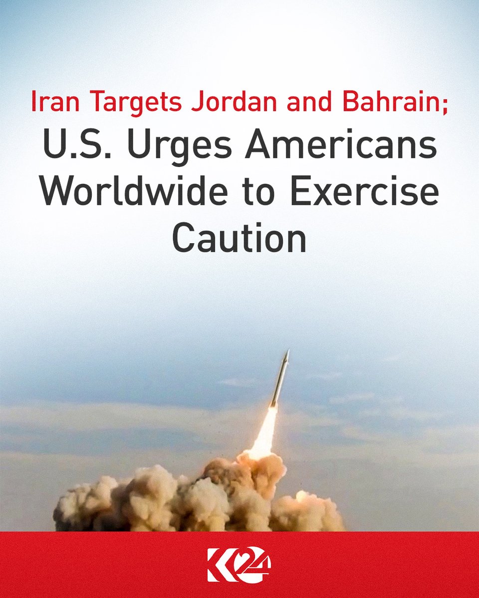 dler31's tweet photo. Iranian Missiles and Drones Target Jordan, Bahrain as Regional Conflict Widens

Jordan intercepts missiles and drones, Bahrain activates air raid sirens, while U.S. urges Americans worldwide to exercise heightened caution

🔗: https://t.co/OBbCQB2uff https://t.co/vs7VMA5GcT