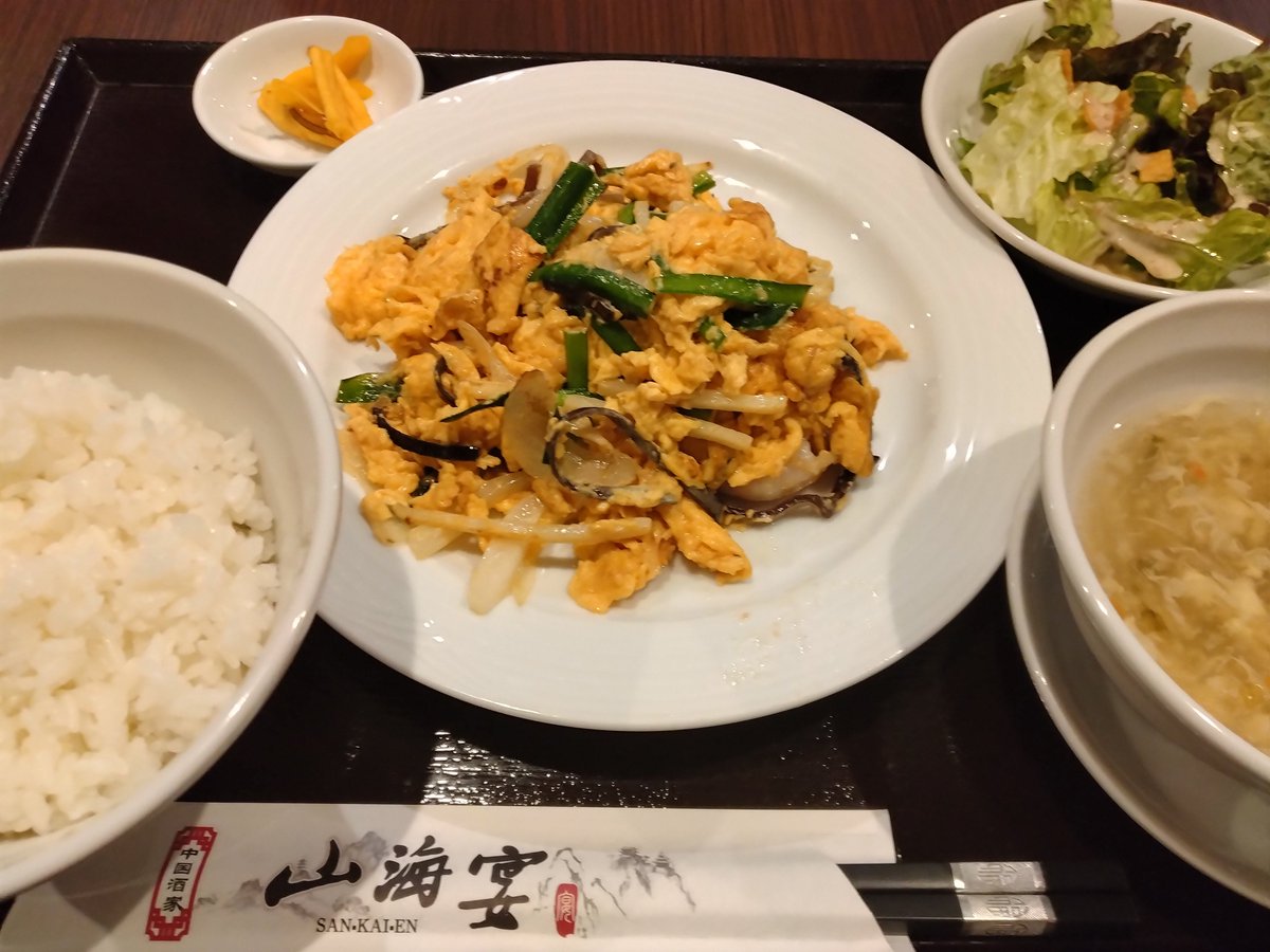 kouralunch's tweet photo. 千葉。山海宴。エビと玉子炒め定食。 https://t.co/fqDZ9EbswL