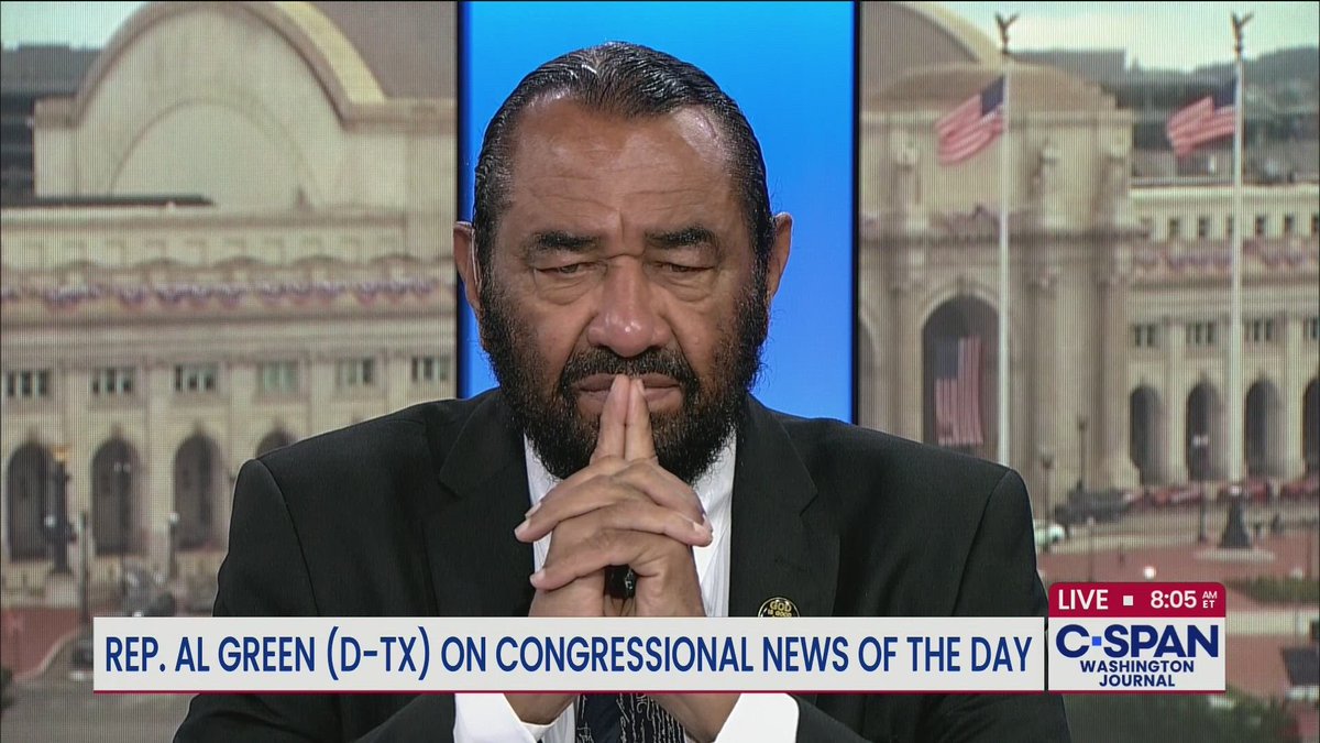 cspanwj's tweet photo. Rep. Al Green (@RepAlGreen, D-TX) discusses the latest on the Iran war, election integrity, and congressional news of the day

Watch here: https://t.co/lL39T1AsdV https://t.co/wkLvFoCO04