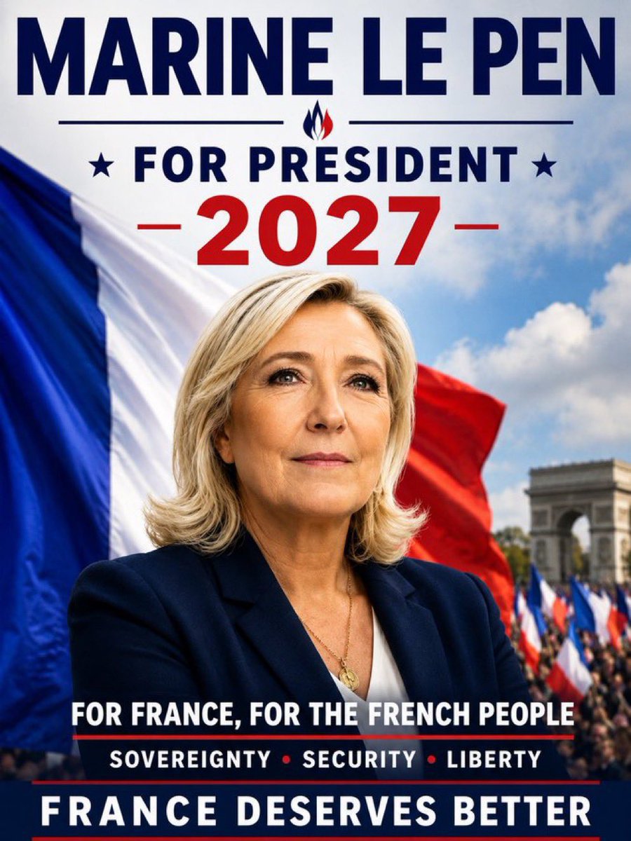 arnaud_robert1's tweet photo. Marine Le Pen for 2027  🇫🇷
https://t.co/cjtRsP3kxl https://t.co/vXOz1A0iri