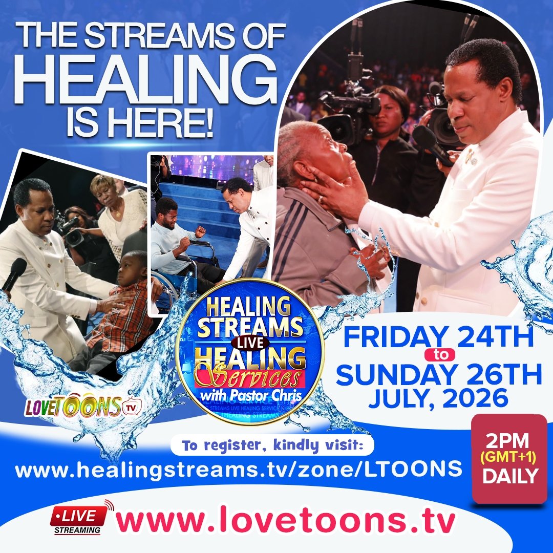 Lovetoons4kids's tweet photo. YOUR HEALING HAS COME! 
𝙃𝙀𝘼𝙇𝙄𝙉𝙂 𝙎𝙏𝙍𝙀𝘼𝙈𝙎 𝙇𝙄𝙑𝙀 𝙃𝙀𝘼𝙇𝙄𝙉𝙂 𝙎𝙀𝙍𝙑𝙄𝘾𝙀𝙎 𝙒𝙄𝙏𝙃 𝙋𝘼𝙎𝙏𝙊𝙍 𝘾𝙃𝙍𝙄𝙎! 
Friday 24th-Sunday 26th July 2026.
To register, visit: https://t.co/wUlGVyATyX
To participate, visit: https://t.co/uGudU0yogn
#lovetoonstv https://t.co/tTZYcU4PlV