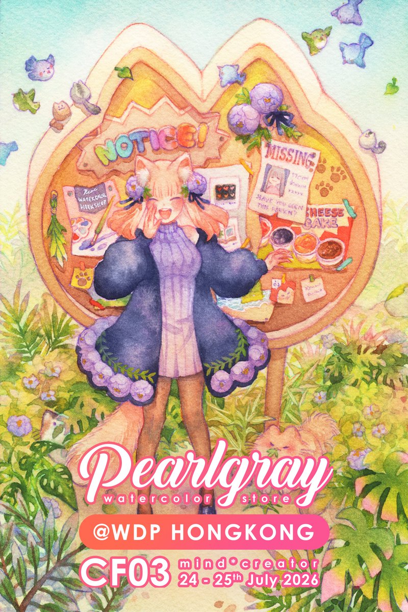 pearlgraymook's tweet photo. Hi everyone!
I’m so excited to announce that my sis and I’ll be at WDP Hong Kong this July 25-26!
Stop by, say hi, and check out my goods at booth m i n d * c r e a t o r (CF03). Can’t wait to see you all there!
#WDPHK2026 #ACGHK2026 #CP2026 #CreativeParadise #創天綜合同人祭 https://t.co/nbjwvjvrF2