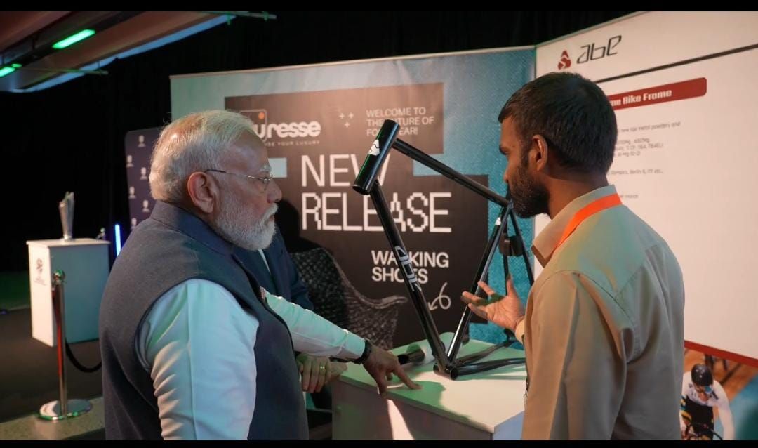 TWorksHyd's tweet photo. Being part of the Government of India's business delegation to New Zealand is more than a personal milestone. It reflects the growing confidence in Indian startups and the country's advanced manufacturing capabilities.

Advanced Bicycles Engineering Composites Pvt. Ltd. (Abe Bikes), Abhiram Sadineni a member of the T-Works innovation ecosystem, was part of the Hon'ble Prime Minister's business delegation to New Zealand during the historic India–New Zealand Free Trade Agreement visit.

During the visit, Founder & Managing Director Abhiram Sadineni contributed to discussions on cycling sport, technology, advanced manufacturing, and high-performance engineering highlighting the innovation emerging from India's hardware ecosystem.

We're proud to see our hardware startup Abe Bikes from the T-Works innovation ecosystem contribute to India's growing presence on the global stage. Wishing Abhiram Sadineni and the Abe Bikes team continued success as they continue building world-class engineering products from India.

@Min_SridharBabu @AnveshReddy_TG @DigitalMediaTG 
@TGRising2047  @CPRO_TGCM