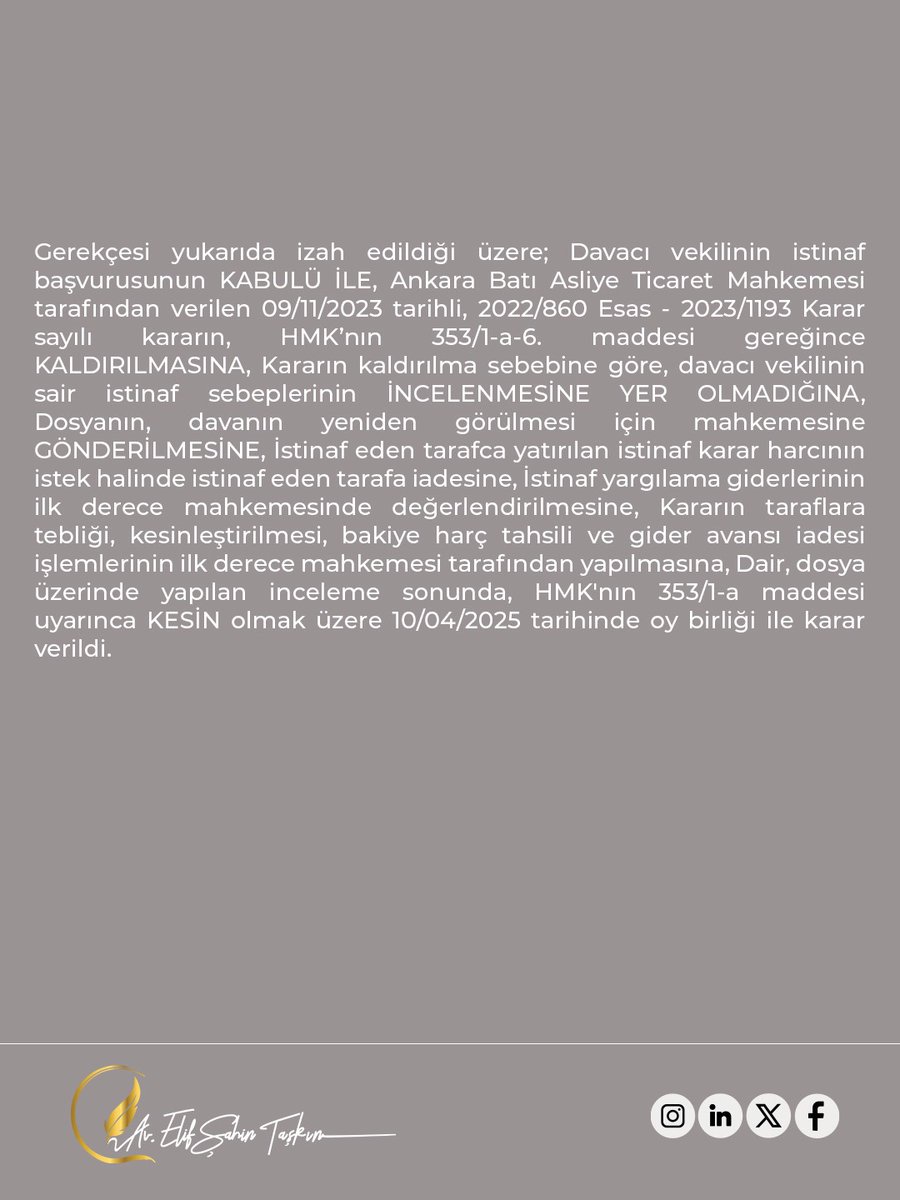 elifsahintaskin's tweet photo. ⚖️🟠 Tazminat hesaplamalarında bakiye ömür belirlenirken, kişinin kaza tarihindeki yaşı küsuratlı olarak hesaplanır ve en yakın olduğu yaş dikkate alınır. 

Ankara BAM 35. Hukuk Dairesi
ESAS: 2024/258
KARAR: 2025/513

#yargıtaykararları #tazminat #işhukuku #trafikkazası 
#hukuk https://t.co/CdYw2OYAEs