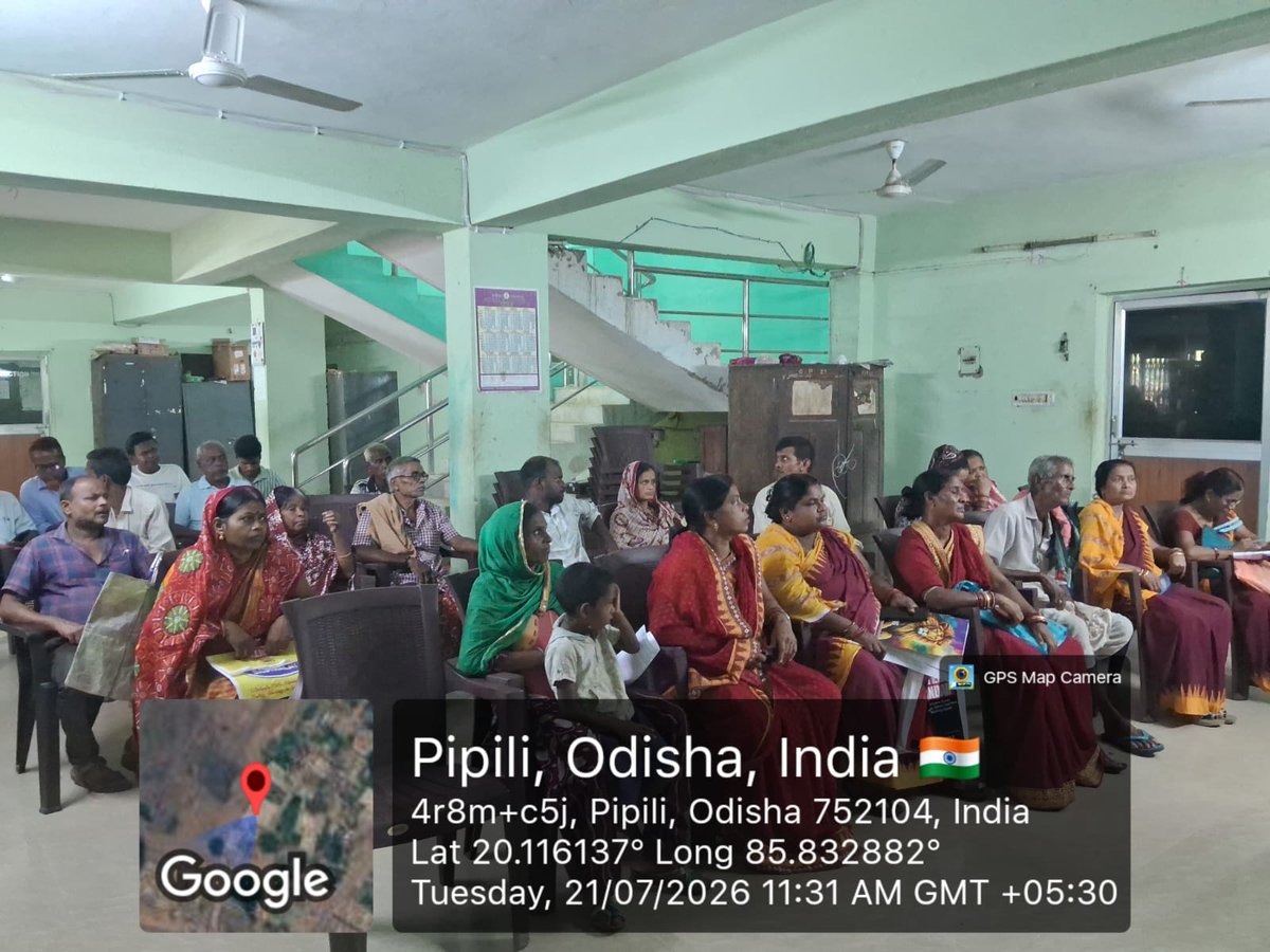 piplinac's tweet photo. ଆଜି ତା ୨୧.୦୭.୨୦୨୬ ରିଖରେ SIR Survey camp ରେ "Catch the Rain" campaign ଅନ୍ତର୍ଗତ ଏକ ସଚେତନତା ଶିବିର ଅନୁଷ୍ଠିତ ହୋଇଯାଇଛି| ଉକ୍ତ କାର୍ଯ୍ୟକ୍ରମରେ ଏନ୍ଏସିର କର୍ମଚାରୀ, ଅଙ୍ଗନବାଡି କର୍ମୀ ଓ ଜନସାଧାରଣ ଉପସ୍ଥିତ ଥିଲେ |
#CatchTheRain #MoHUA #AMRUT2 #WaterSecurity #GroundwaterRecharge https://t.co/OraHokk3mu
