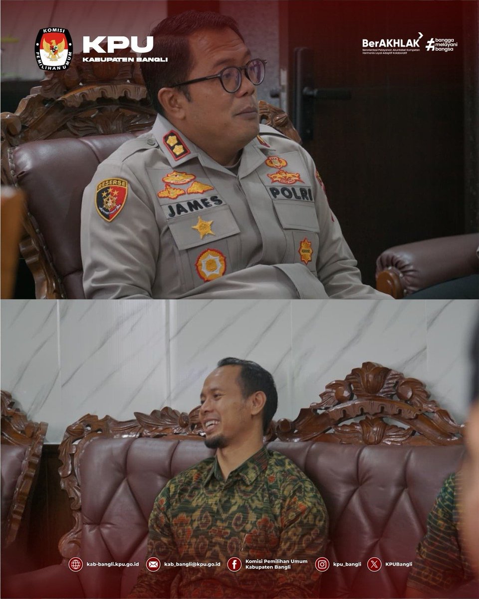KPUBangli's tweet photo. KPU Kabupaten Bangli melaksanakan audiensi sekaligus penandatanganan Piagam Percepatan Pembangunan Zona Integritas (ZI) menuju WBK/WBBM bersama Polres Bangli, Selasa (21/7/2026). https://t.co/s9I13ROnfZ