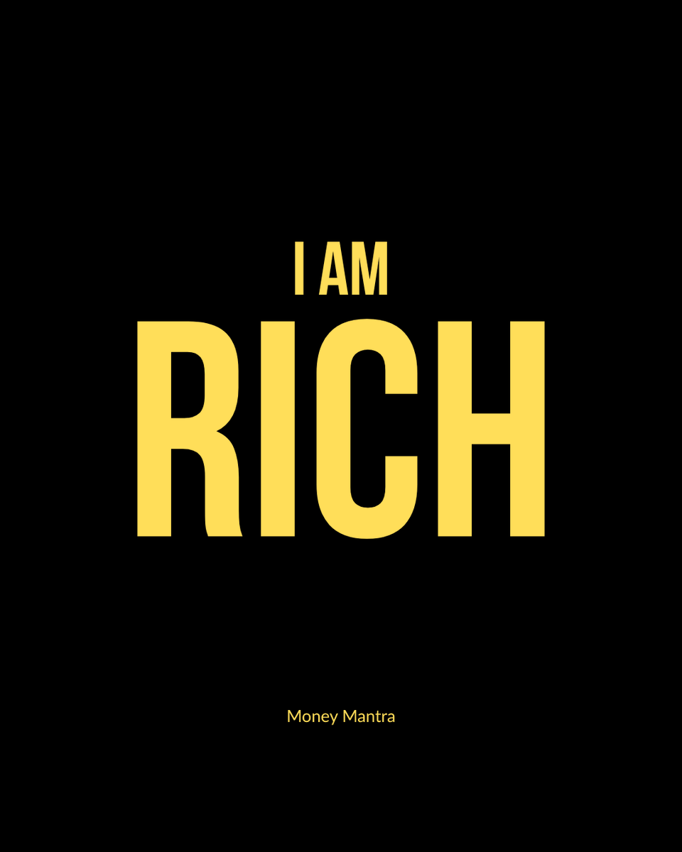 imoneymantra's tweet photo. This is not a goal you are working toward. It is an identity you are choosing right now - and identity shapes every decision that follows.

When your identity says rich, your standards say rich. The risks you take, the opportunities you pursue, the way you show up - all of it flows from who you believe yourself to be.

You are rich. Not eventually. Now. In the present tense that creates reality rather than waiting for it.

Say it today as a fact. Claim the identity completely and let the world catch up to what you have already decided.