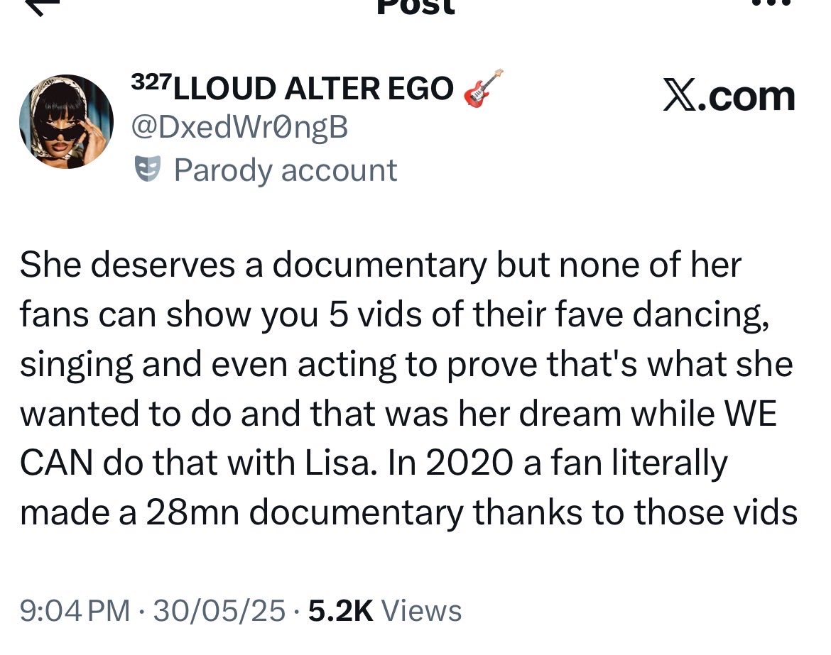 oaemployee's tweet photo. You know the reason Lisa keeps flopping even with so many promotions is bcs her fans will make delusional stories instead to make their fav look better. Show us real proof if you can, not some edited ones. And also it became very clear who had passion the minute they went solo https://t.co/pkBOrQAqbb