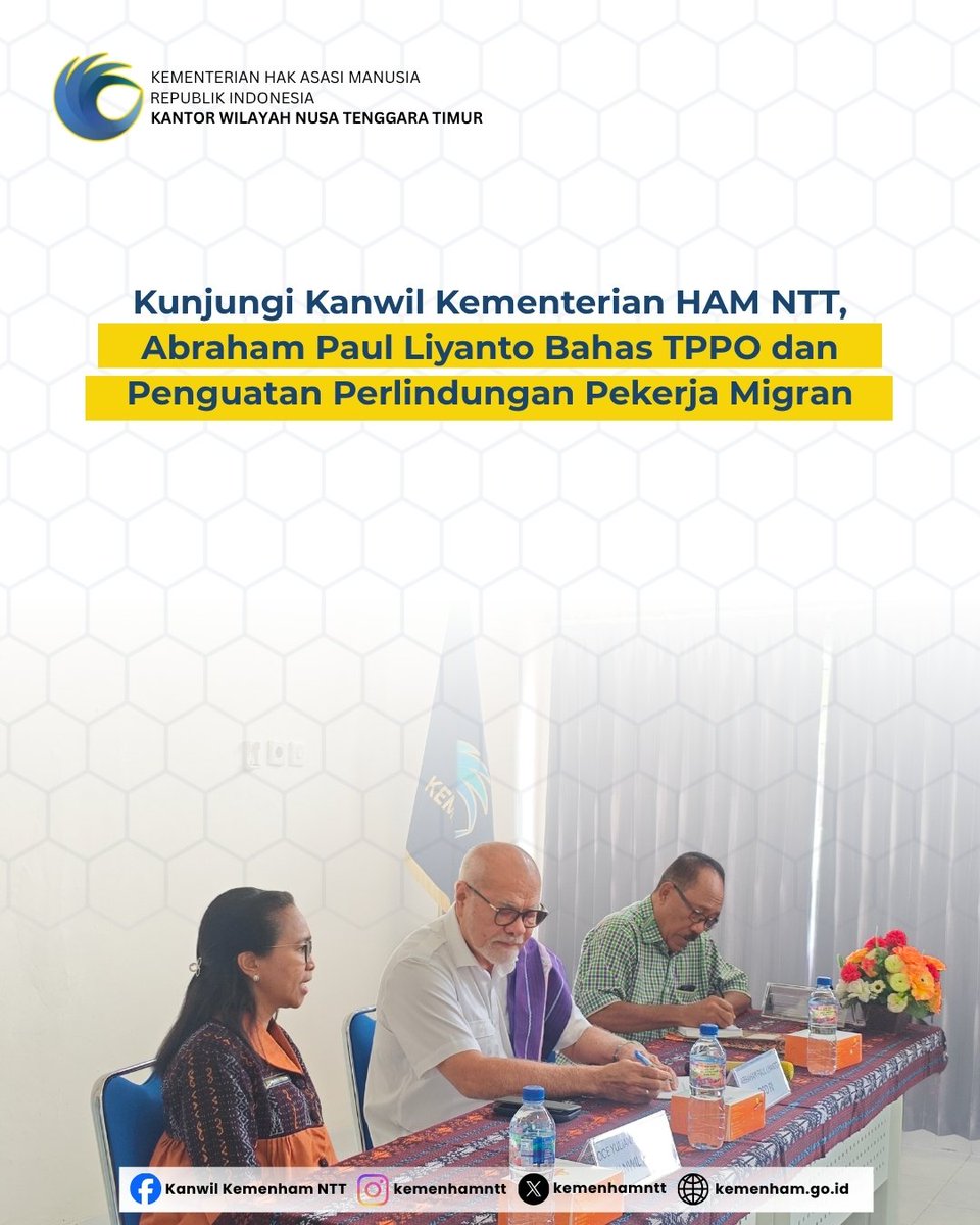 kemenhamntt's tweet photo. Serap Aspirasi Kanwil Kementerian HAM NTT, Abraham Paul Liyanto Dorong Aksi Lanjutan Penanganan TPPO
Selengkapnya:
https://t.co/6fra64Hh91 https://t.co/WuT9Q5WgDj