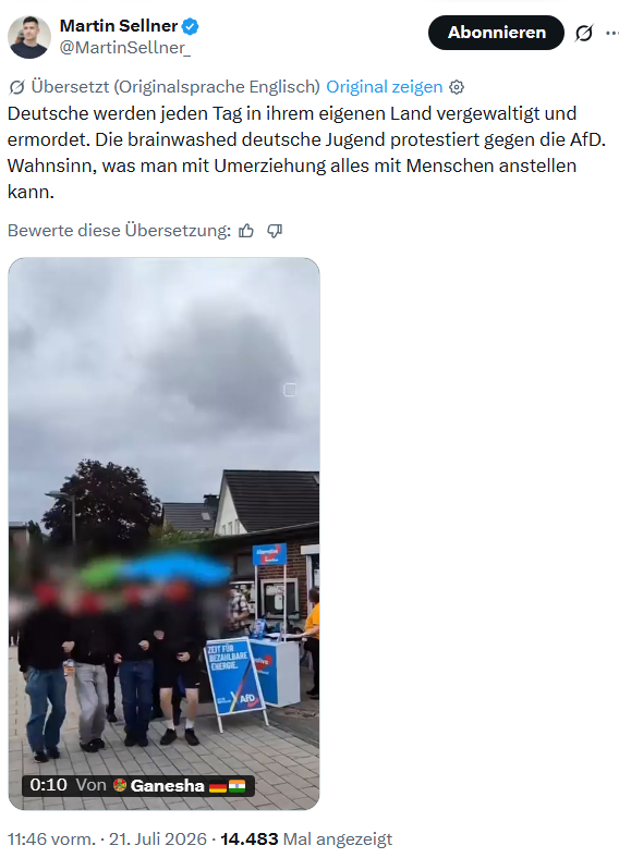 TanteAnni3's tweet photo. #Sellner würde da lieber die DDR-Hymne singen. https://t.co/skmSd8I6ye