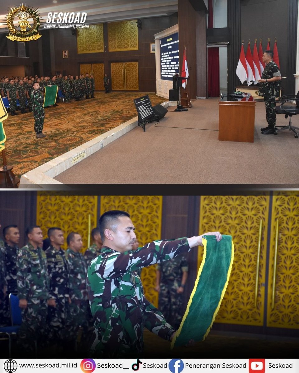 seskoad__'s tweet photo. *Pengukuhan Senat Tandai Awal Peran Kepemimpinan Pasis Dikreg LXVIII*

Bandung, 20 Juli 2026 – Komandan Seskoad, Mayjen TNI Dr. Agustinus Purboyo, S.I.P., https://t.co/edWWSlLWH2.(Han)., mengukuhkan Senat Pasis Dikreg LXVIII Seskoad. https://t.co/uSGGyC7BVm