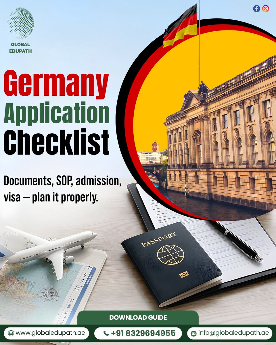 globaledupathae's tweet photo. Your dream of studying in Germany doesn't begin with a flight it begins with the right preparation.

Download the Germany Application Checklist and take the first confident step toward your global future with Global EduPath.

.
#globaledupath #studyingermany #germanyvisa https://t.co/WbtH3ZKmiY