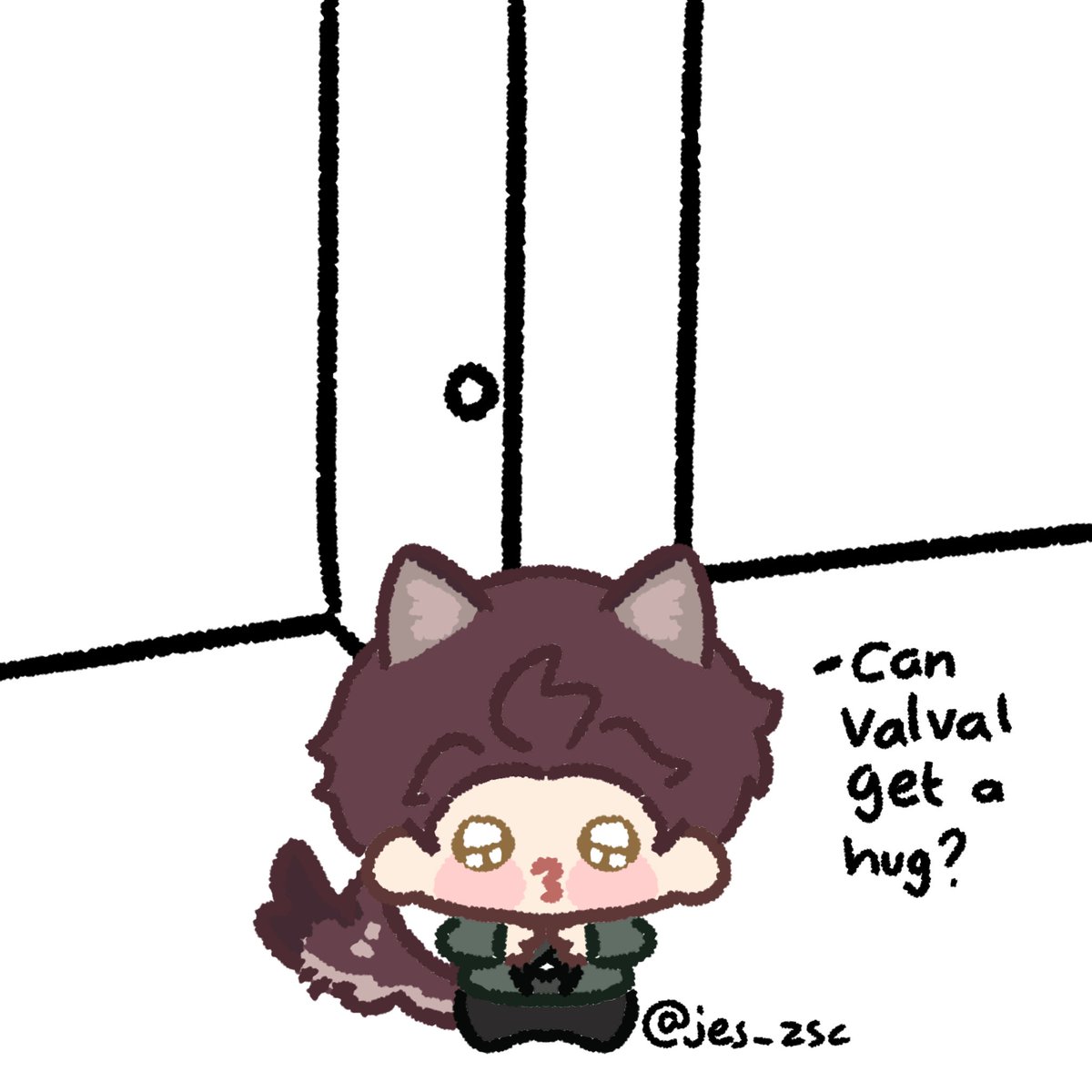 jes_zsc's tweet photo. Valval home!! 

He wants a hug after a long day at work (he work really hard!!!) https://t.co/oIMtPpCwsW